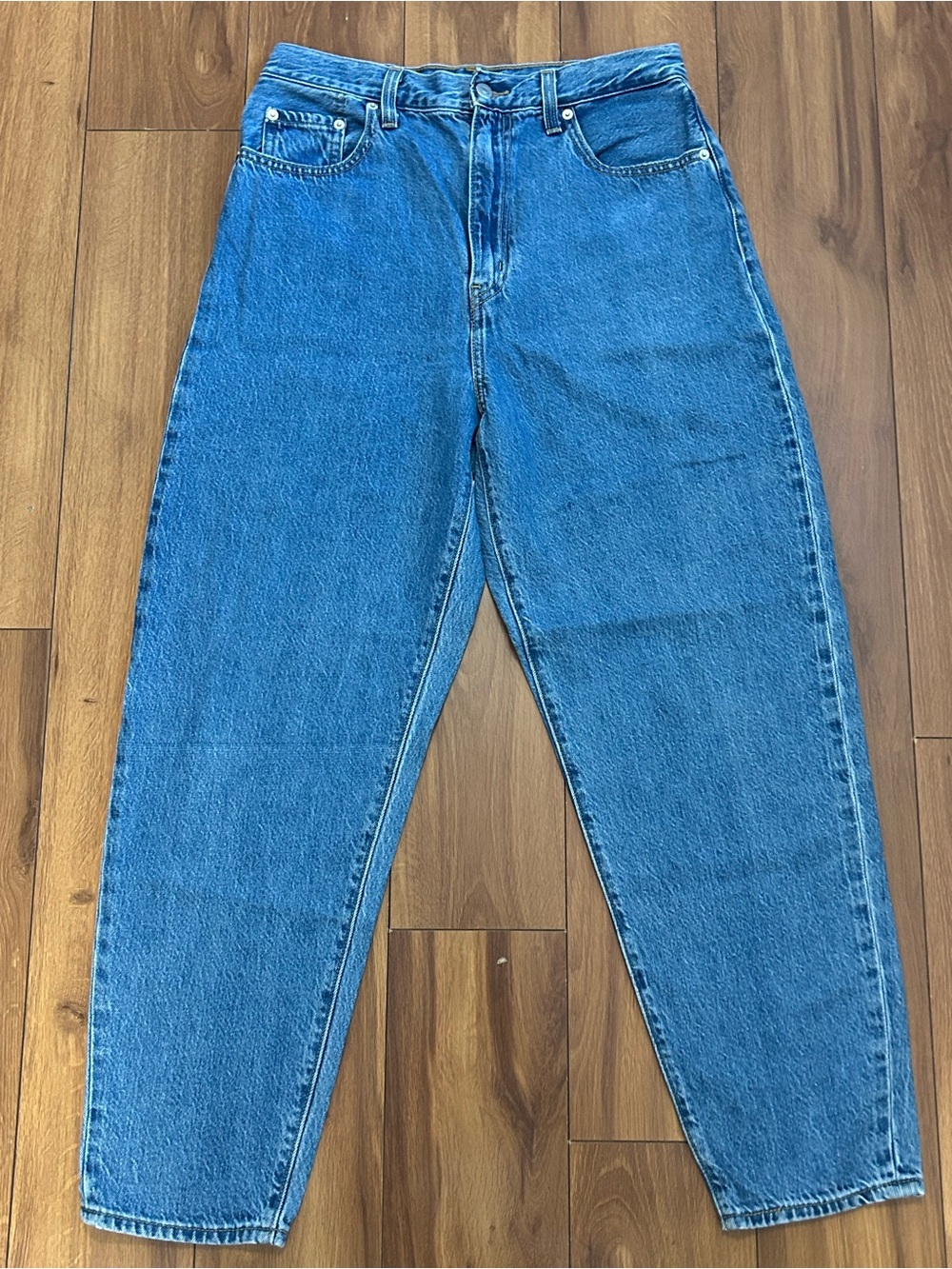 Levis Premium Womens High Loose Taper Zip Up Cotton Blend Jeans Size 29x27